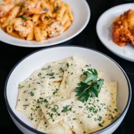 Creamy fettucine boscaiola pasta — pasta Leichhardt at The Grumpy Italian